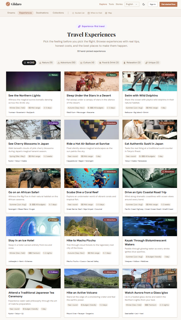 Glidaro app preview